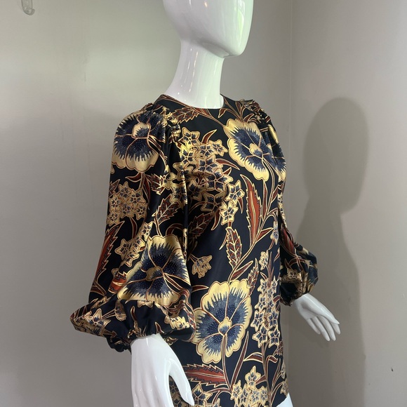 Ulla Johnson Floral Mini Dress - Navy and Gold - Picture 9 of 16